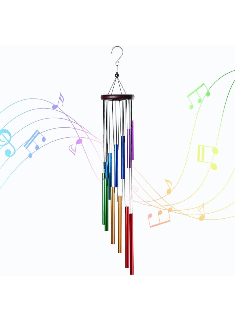 Outdoor Colorful Wind Chimes for Outside with 12 Aluminum Tubes for Garden Patio Balcony and Home Decor - Image 1